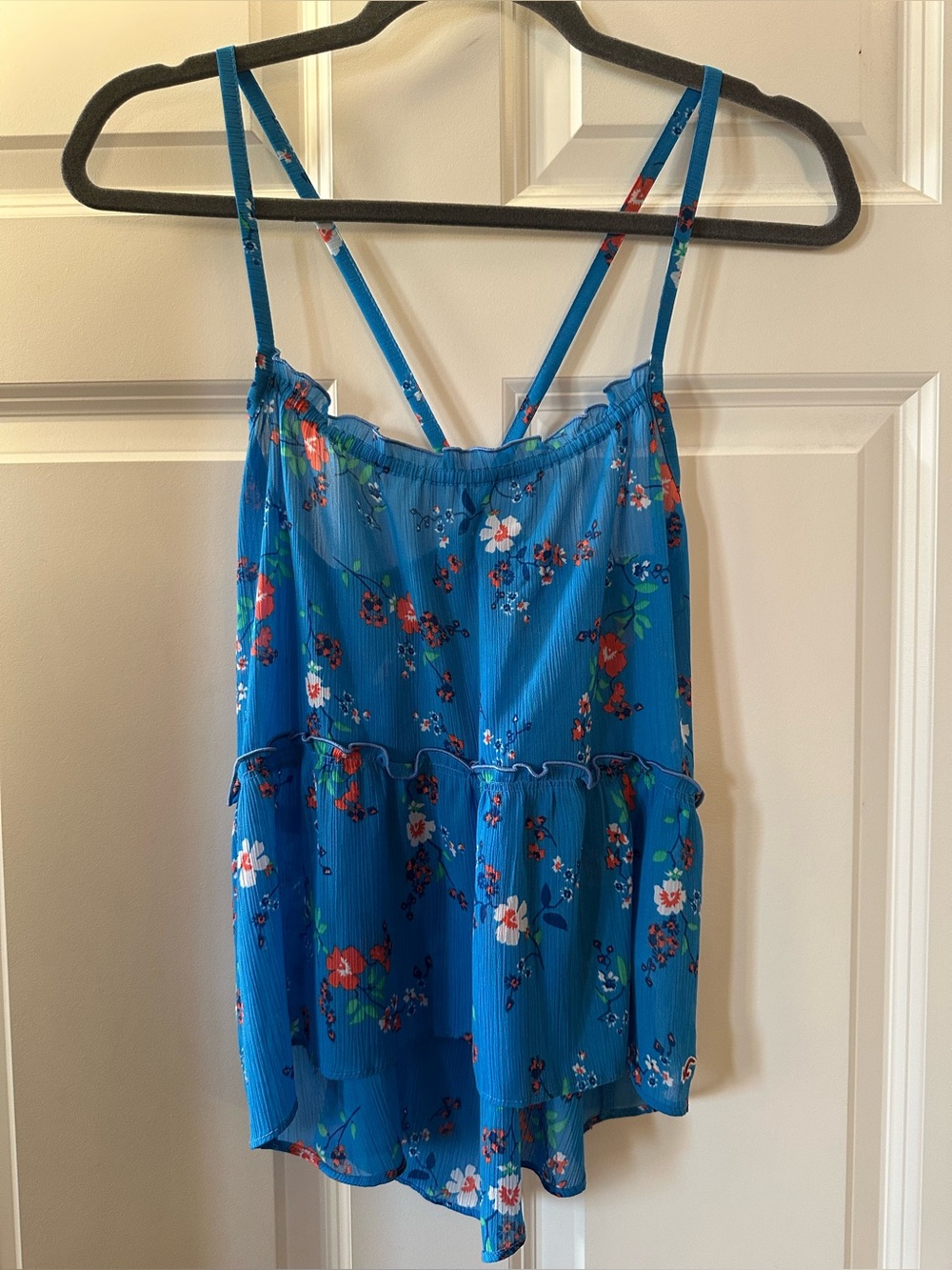 Hollister Blue Floral Tank Top